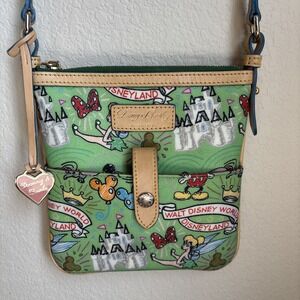 Dooney  & Bourke Disney Tinker Bell Letter Carrier Green Crossbody